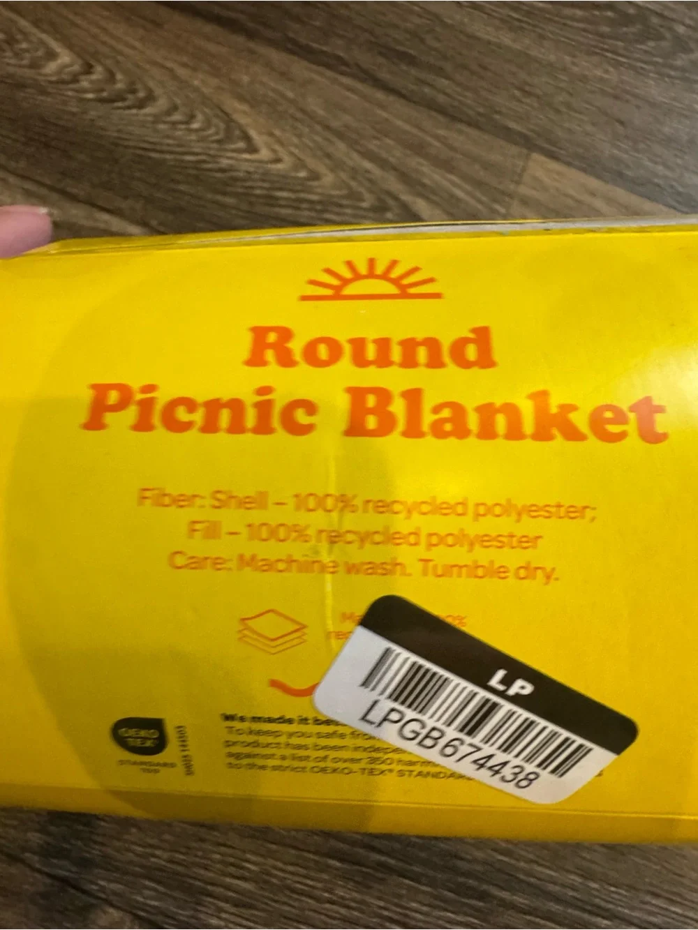 Sun Squad Round Picnic Blanket- Aqua & Yellow